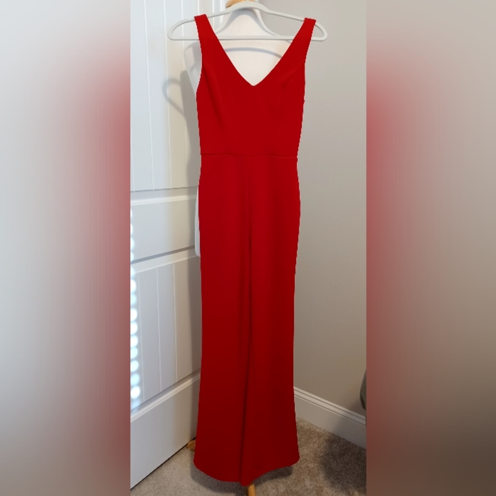 CRYSTAL SKY RED JUMPSUIT SZ XS
